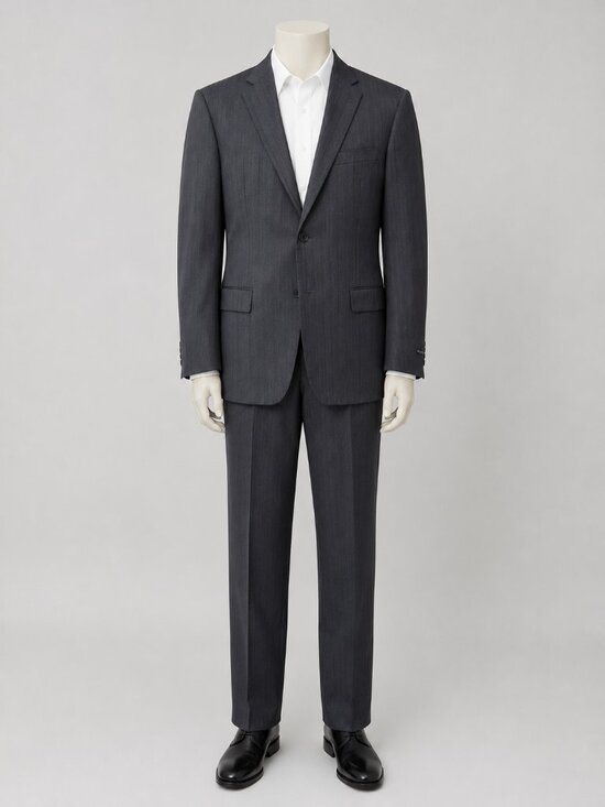 elite Other - Elite by Eddie Domani Men’s Gray Pinstripe 2 Piece Suit 44R Jacket 38R Pants